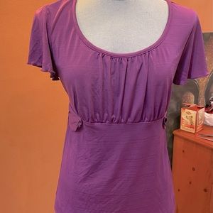 AGB Lrg girls scoop neck cap sleeves w/tie in back Very cute feminine functional